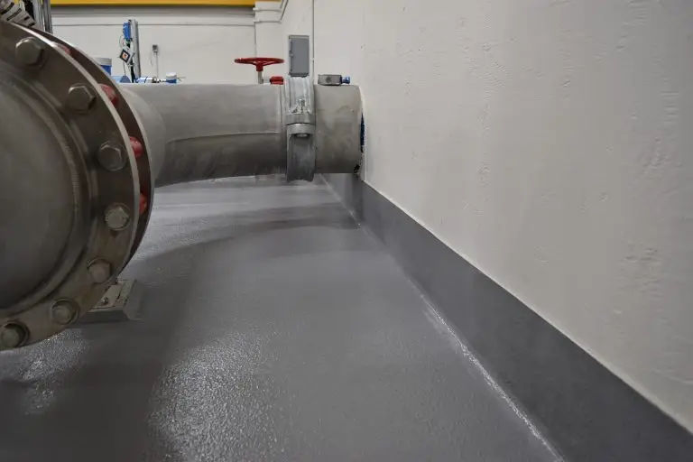 Urethane Cement floor coating with 8 inch cove in an industrial facility