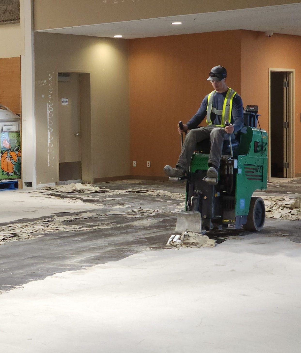 Commercial industrial floor prep concrete grinding ride on floor scraper flooring removal glue removal